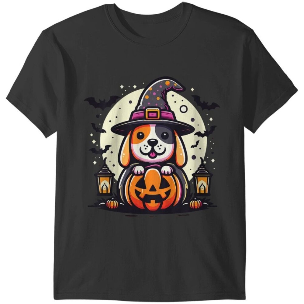 Adorable Pumpkin Dog Spooky Halloween Dog Costume T-Shirts Pv